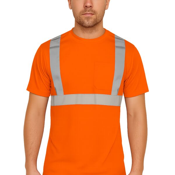 Short Sleeve Polyester Traffic T-Shirt, 2″ Refl. Tape Thumbnail